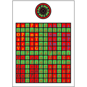 Enochian Watchower Tablet of Fire, flashing crosses