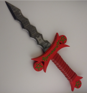 Flaming Solomonic Damascus Dagger