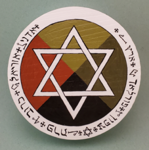 Painted Golden Dawn Earth Pentacle